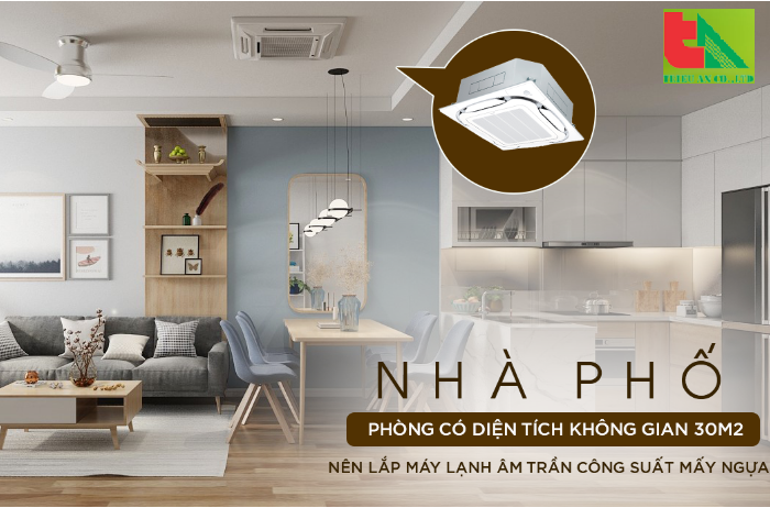 Lắp máy lạnh âm trần 5.0 HP cho nhà hàng, khách sạn